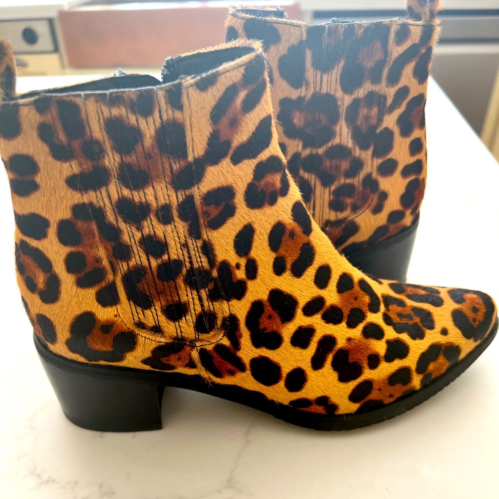 Animal print booties